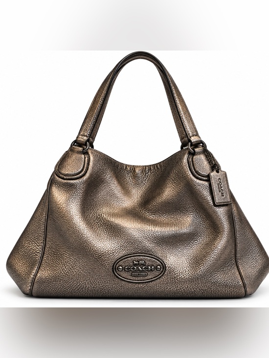 Coach Handbags - Coach Edie 31 Metallic Gunmetal Pebbled Leather Shoulder Bag 33520